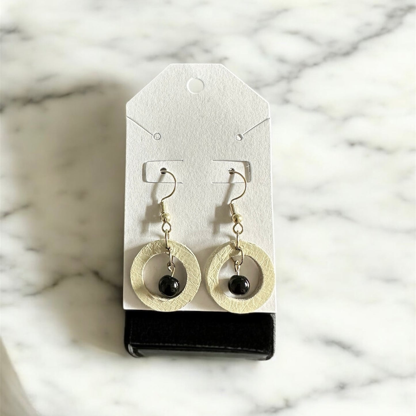 Orbit Charm Leather Earrings