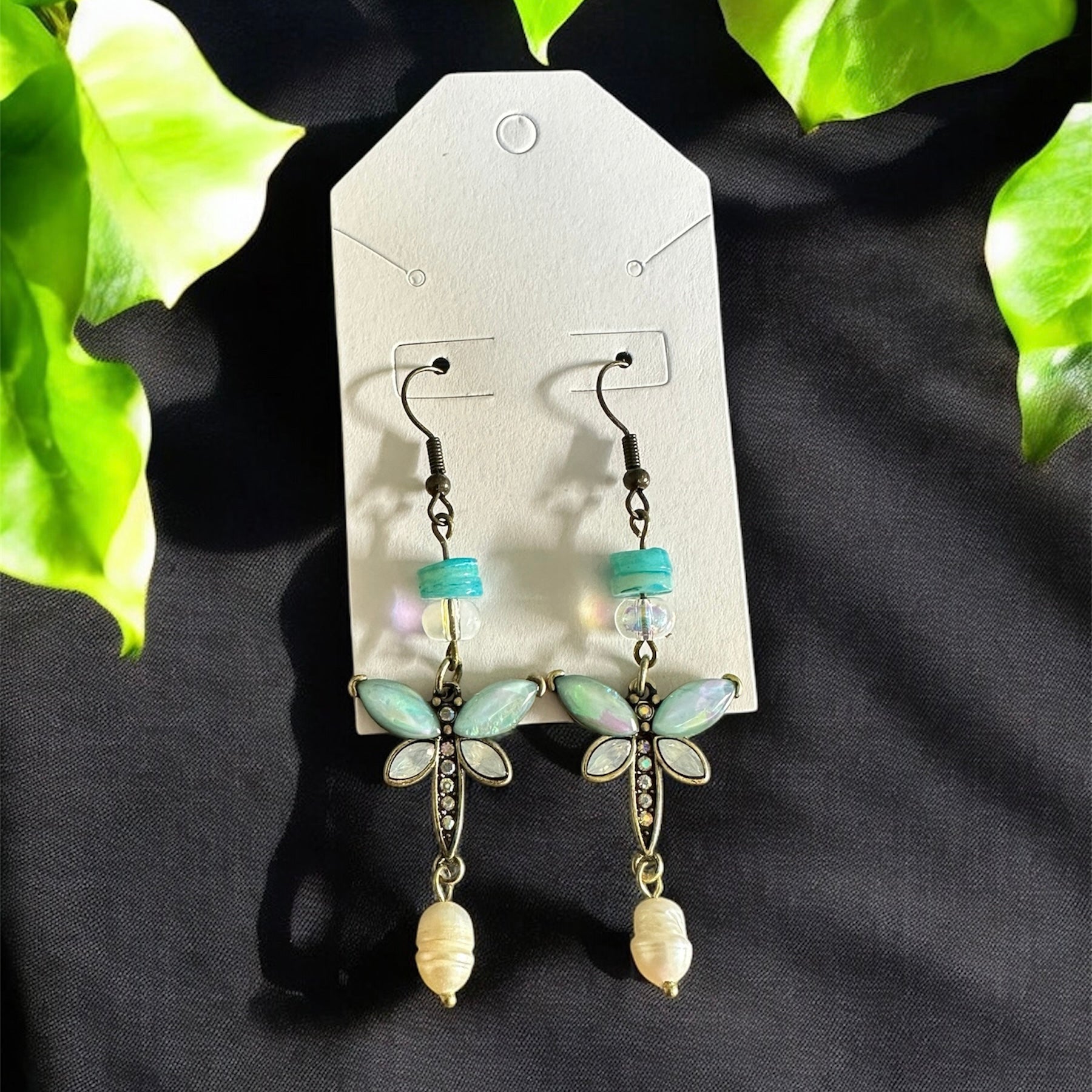 Iridescent Dragonfly Earrings