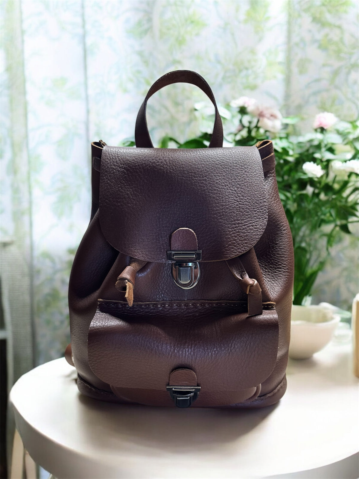 Classic Charm Leather Backpack