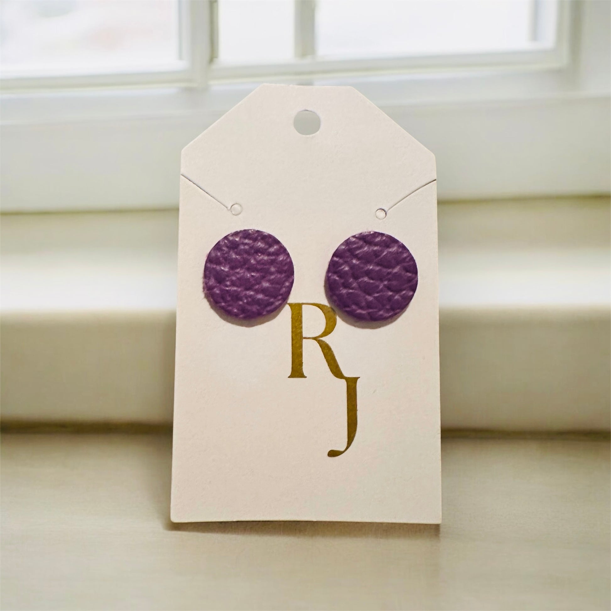 Circle Leather Earrings