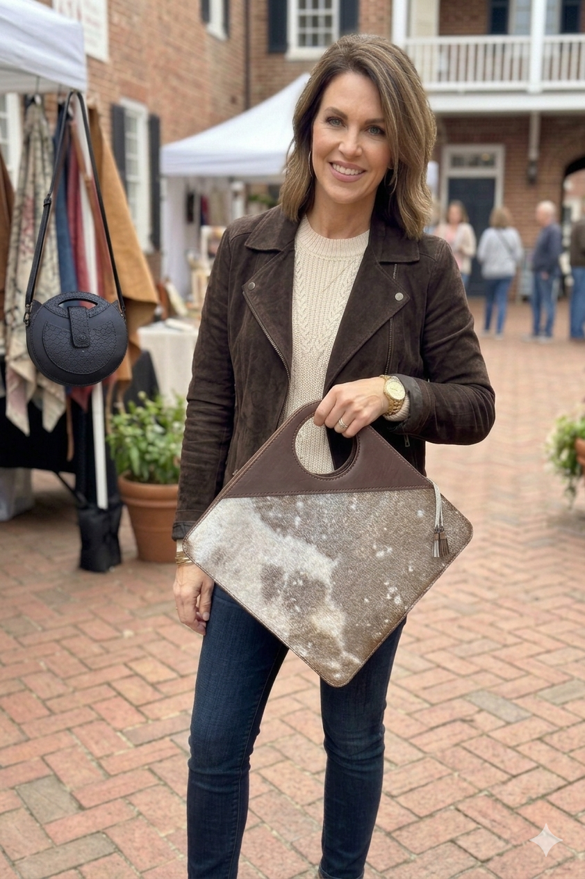 The Genevieve Cowhide Diamond Tote