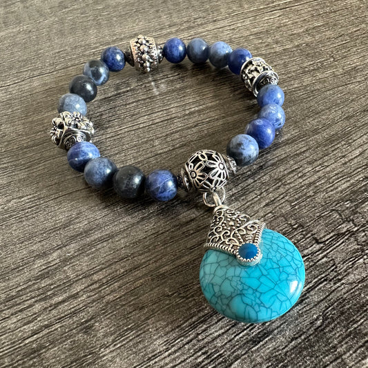 Ocean Serenity: Blue Jade Bracelet - Roxiem Jewelry, LLC