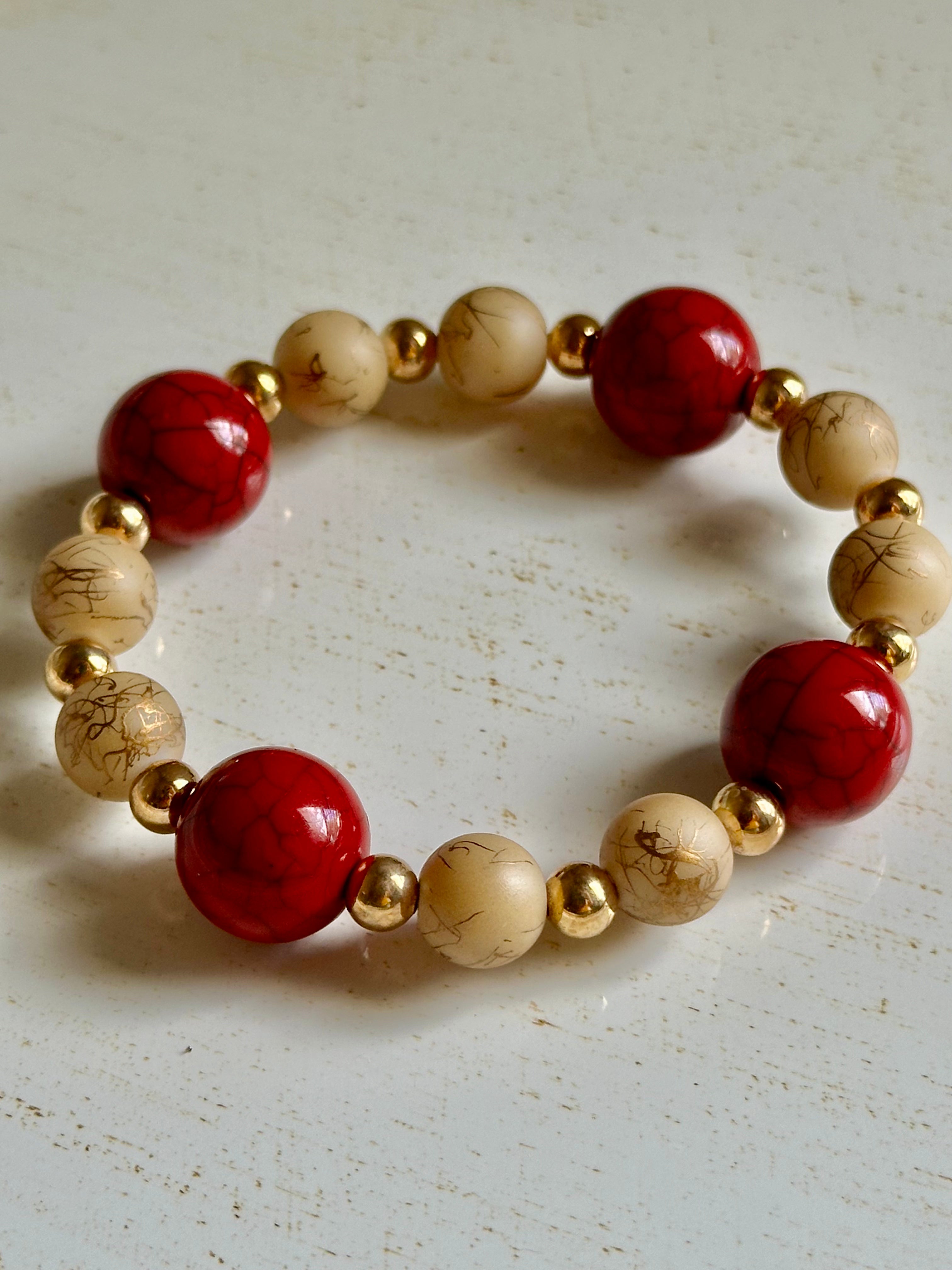 Scarlet Cream Bracelet - Roxiem Jewelry, LLC