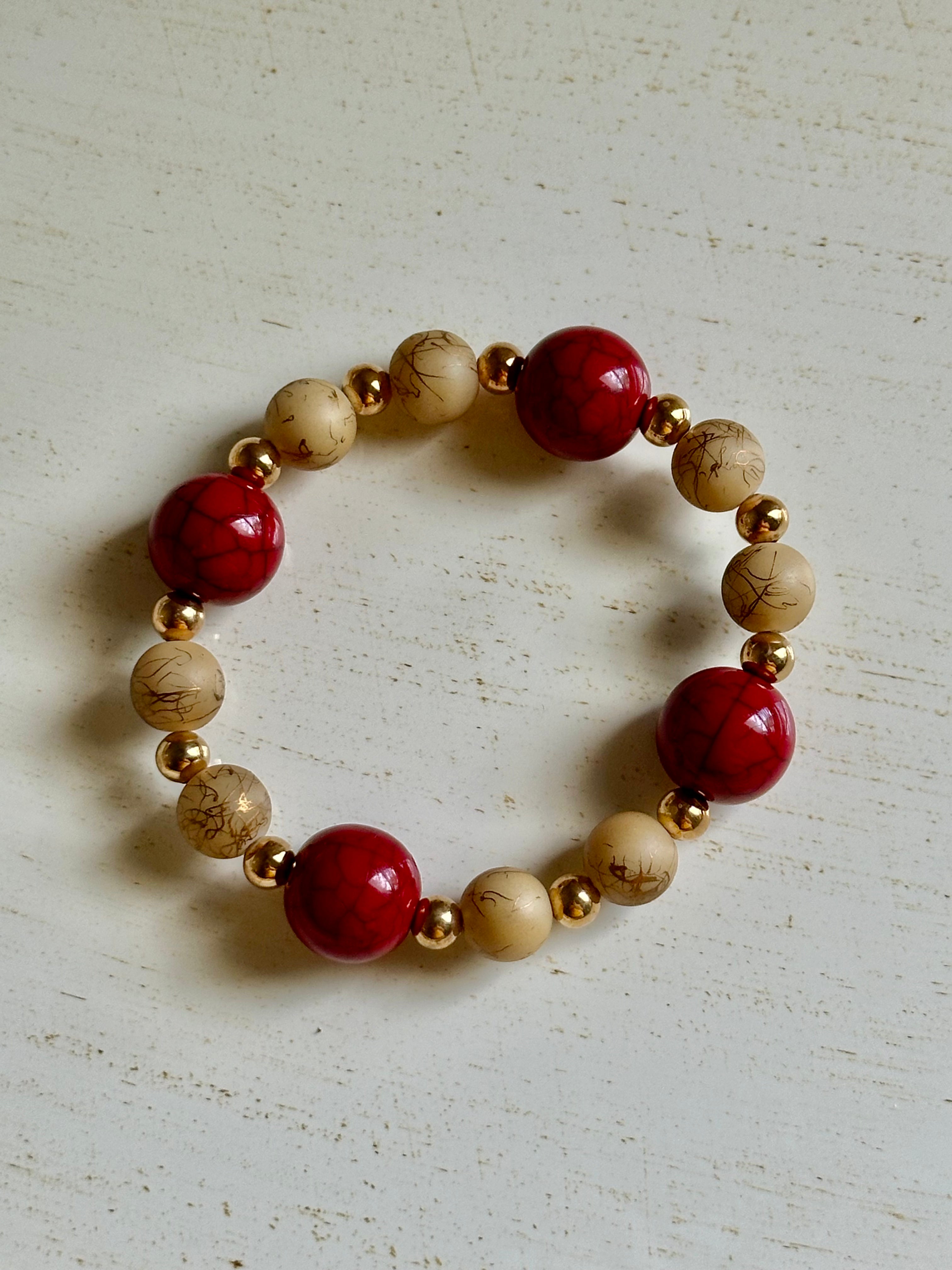 Scarlet Cream Bracelet - Roxiem Jewelry, LLC