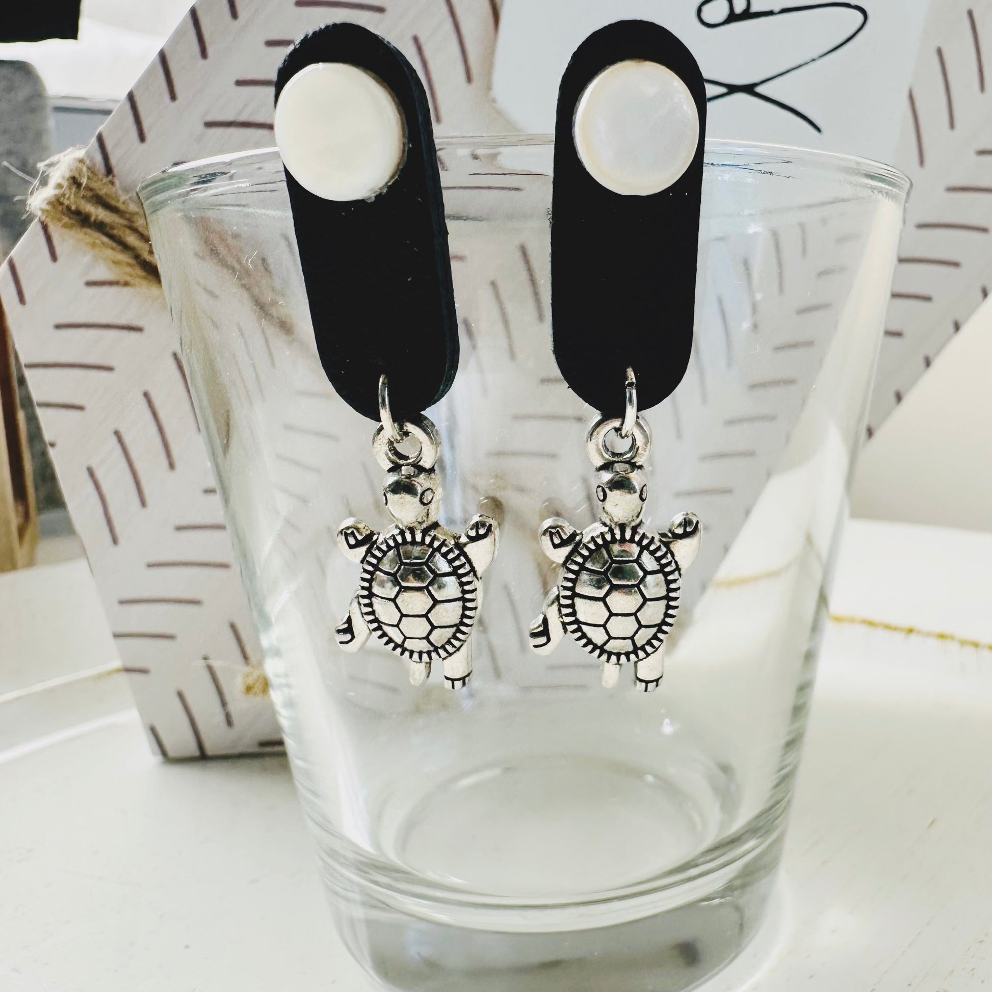 Ellipse Leather Earrings
