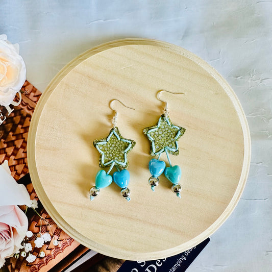 Starlight Leather Dangle Earrings - Roxiem Jewelry, LLC