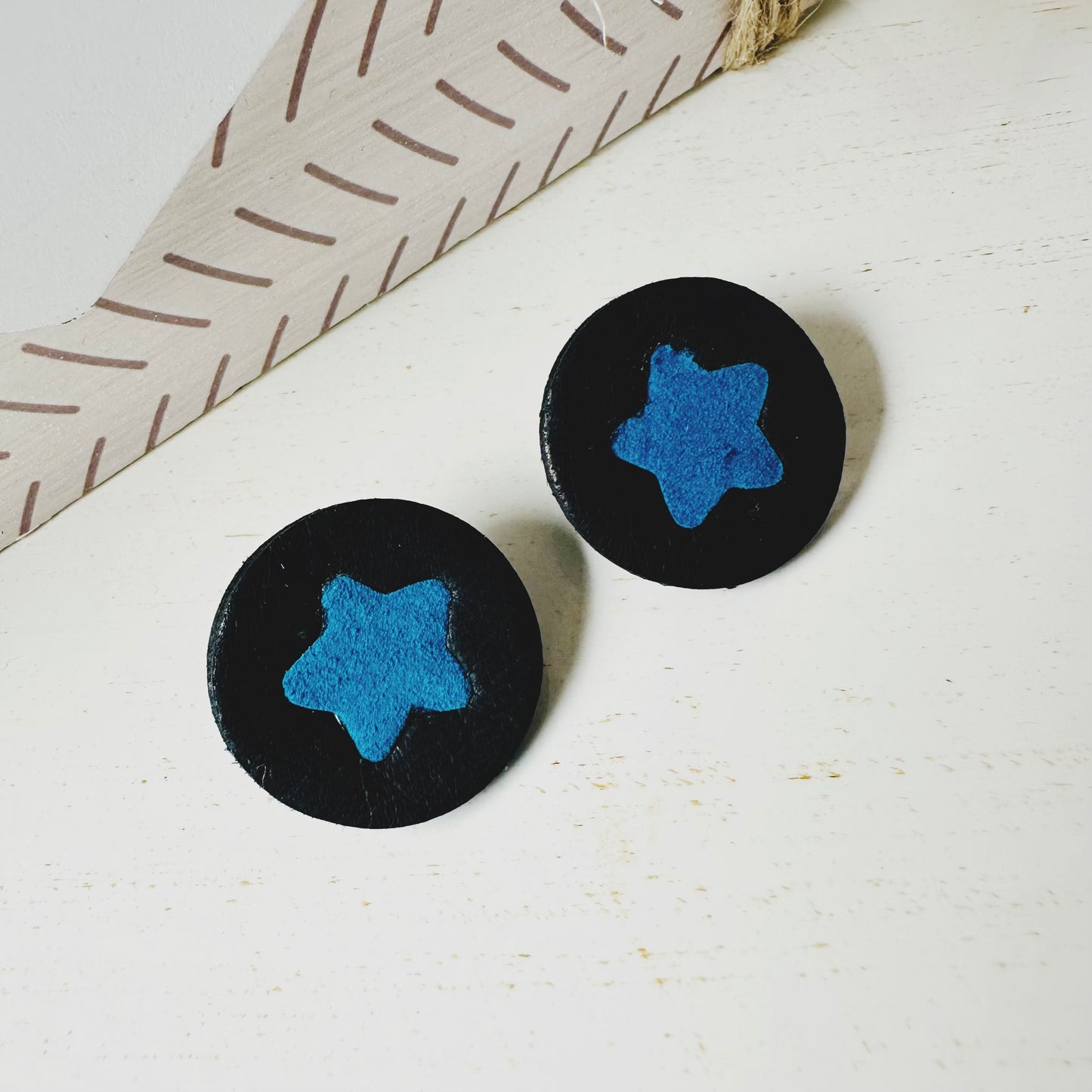 Star Leather Stud Earrings | Stylish & Unique Accessory for Everyday