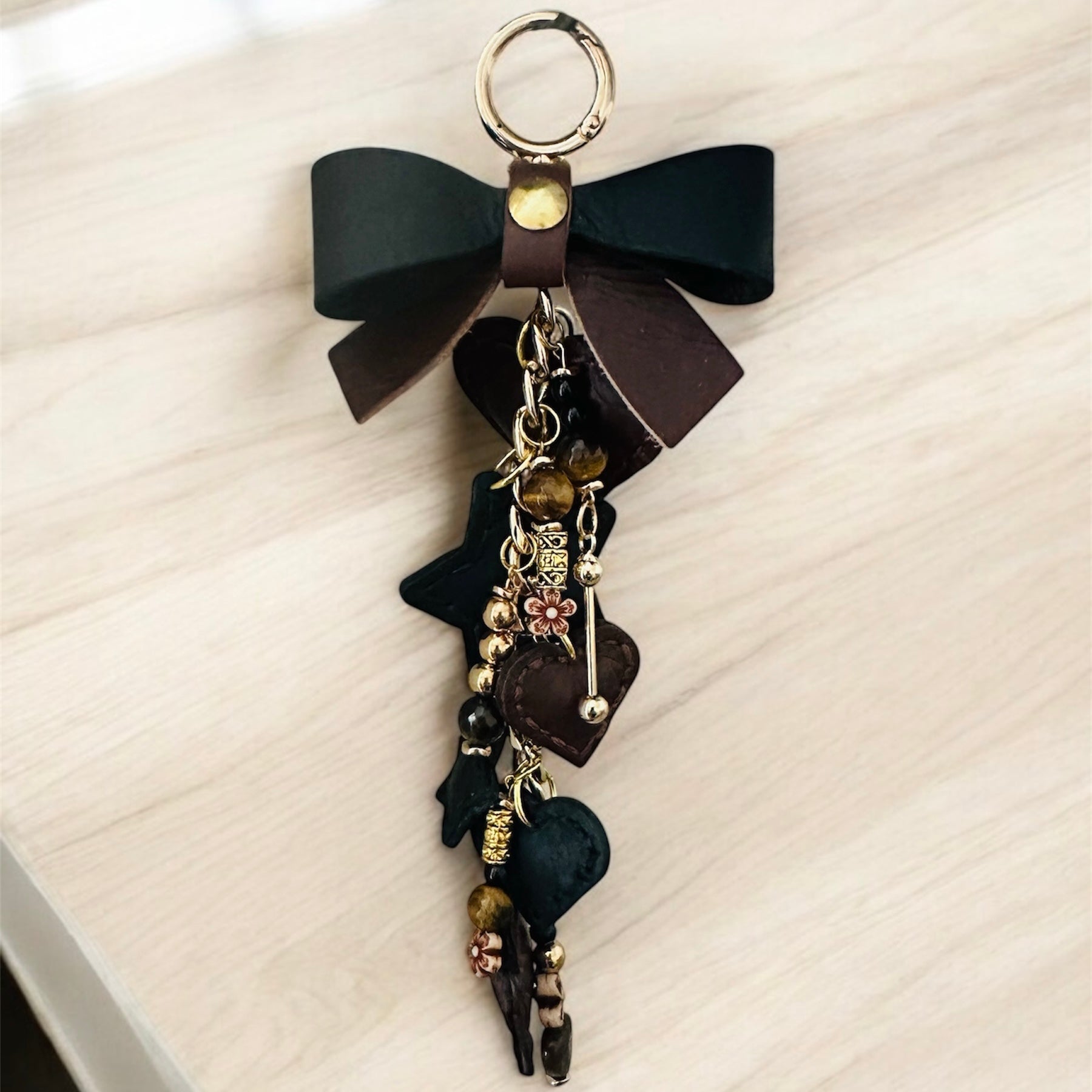 Charm Leather Keychain