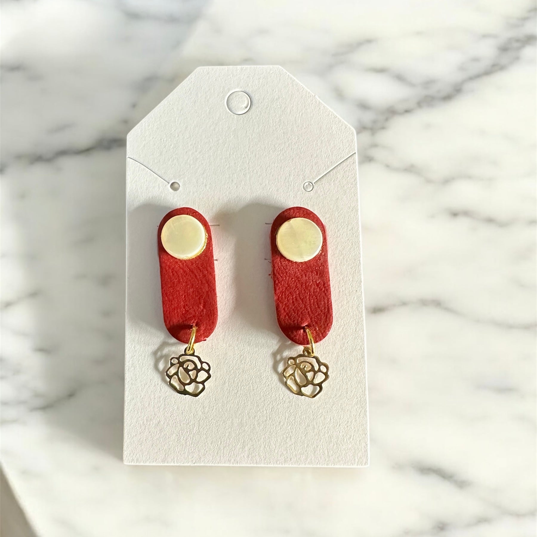 Ellipse Leather Earrings