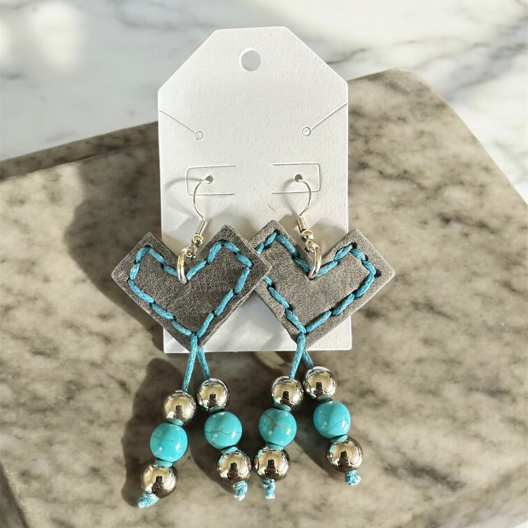 Modern Romance Leather Earrings