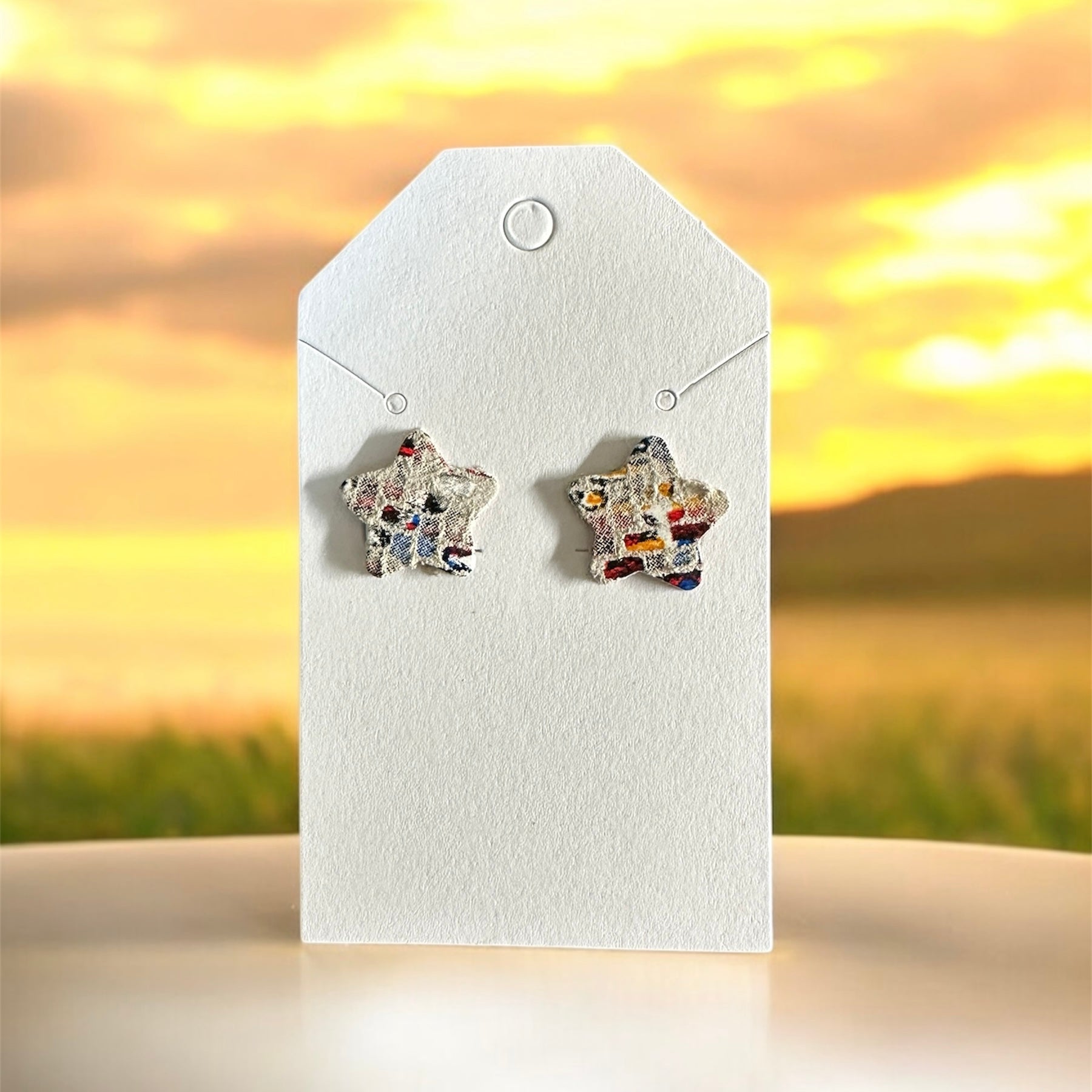 Starlight Edge Leather Earrings