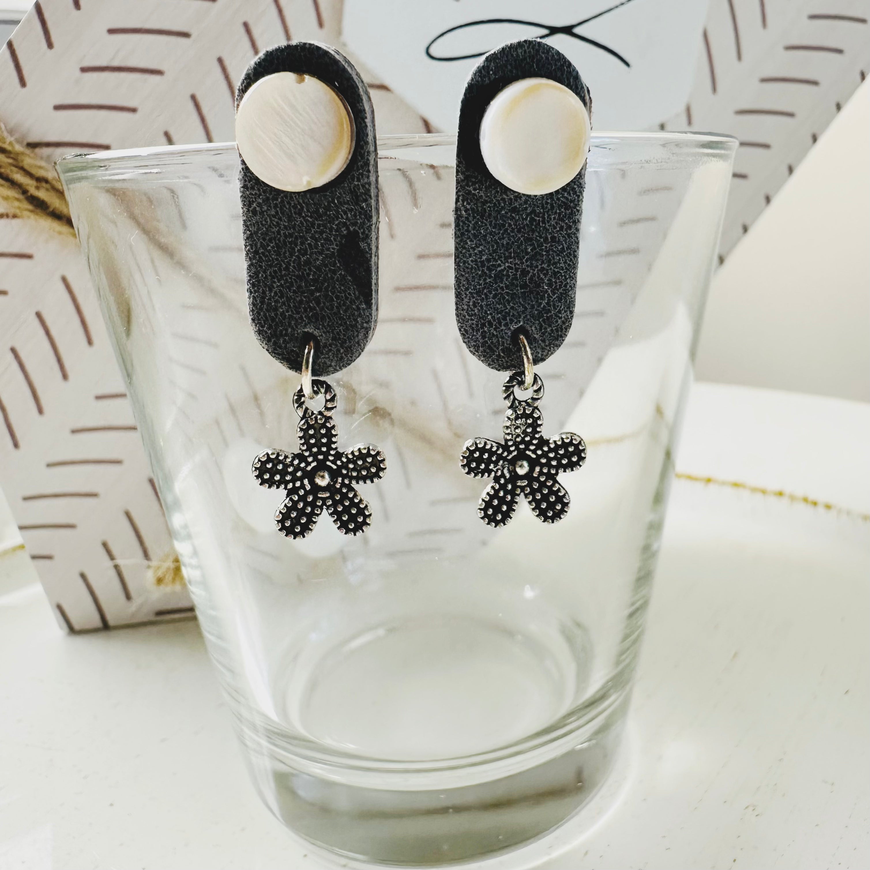 Ellipse Leather Earrings