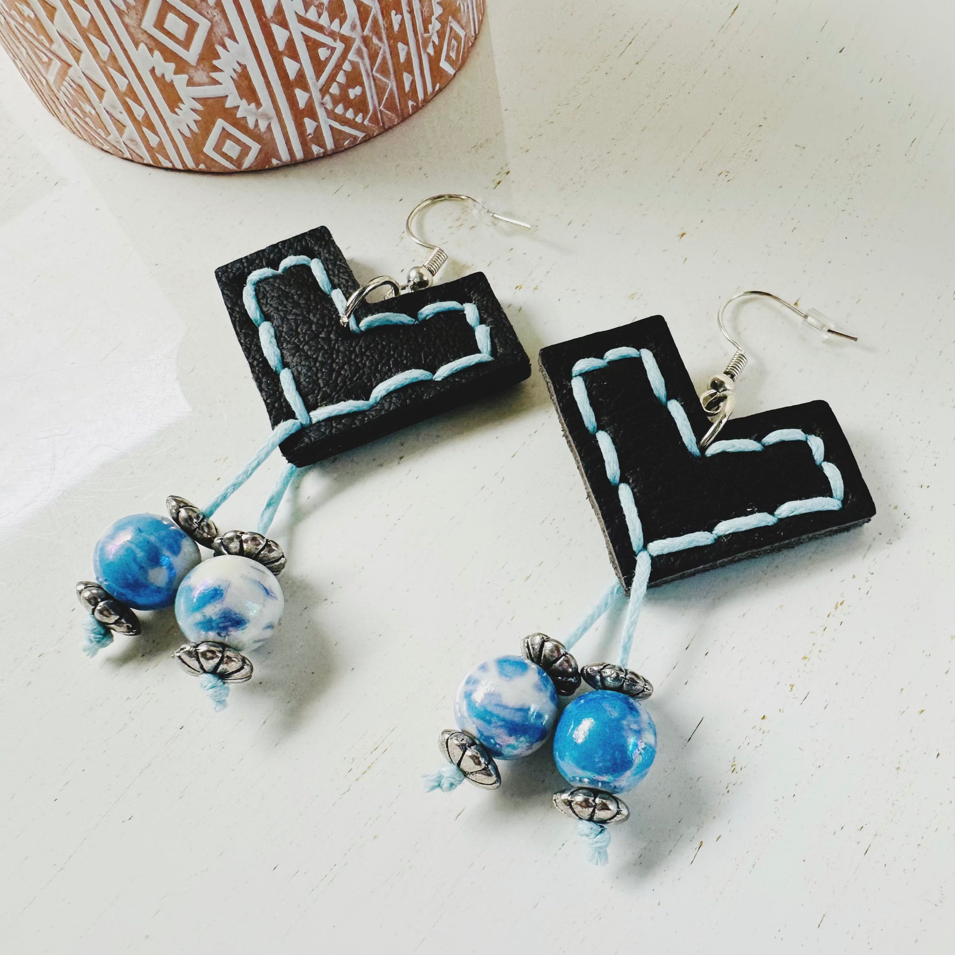 Modern Romance Leather Earrings