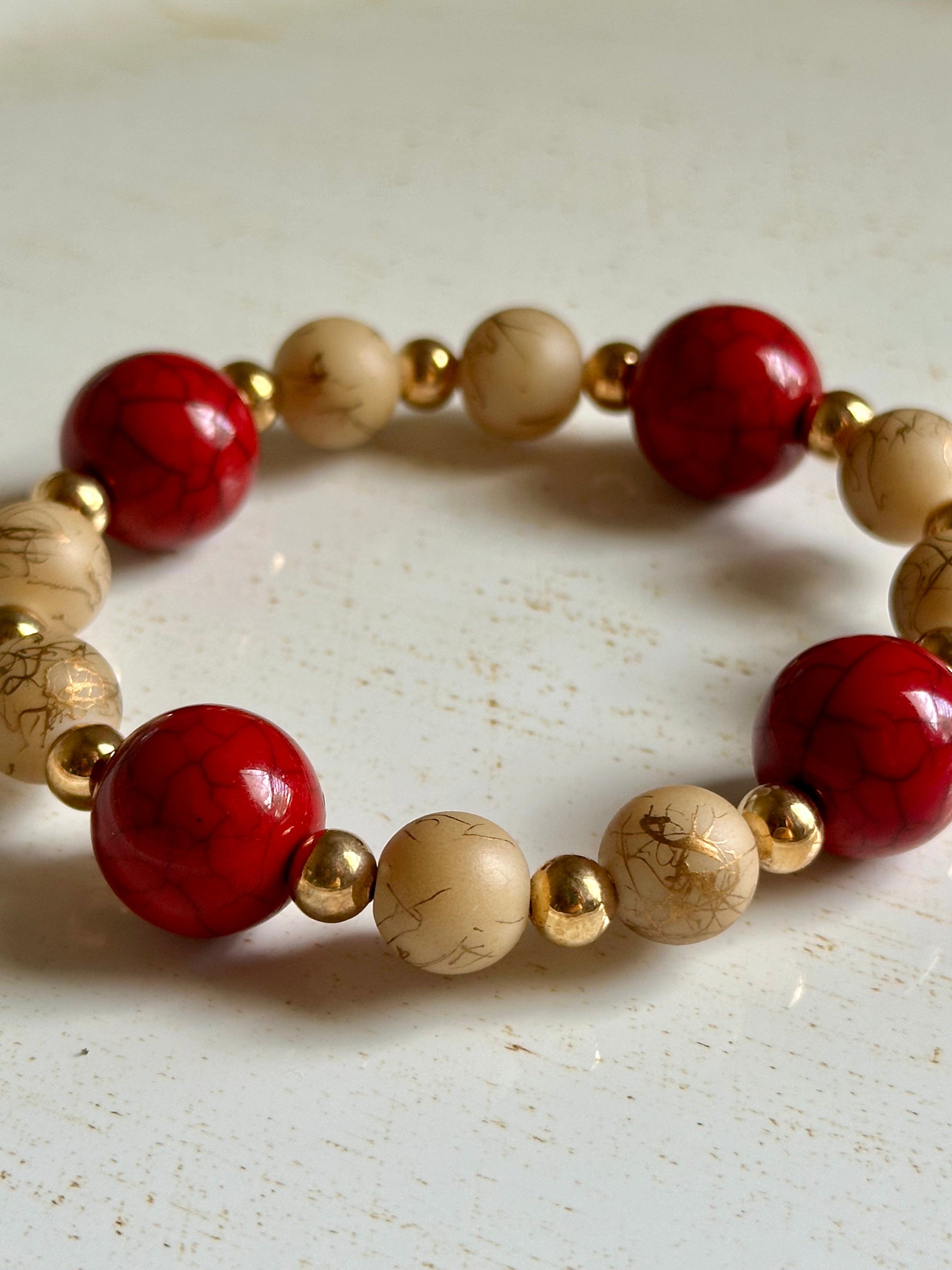 Scarlet Cream Bracelet - Roxiem Jewelry, LLC