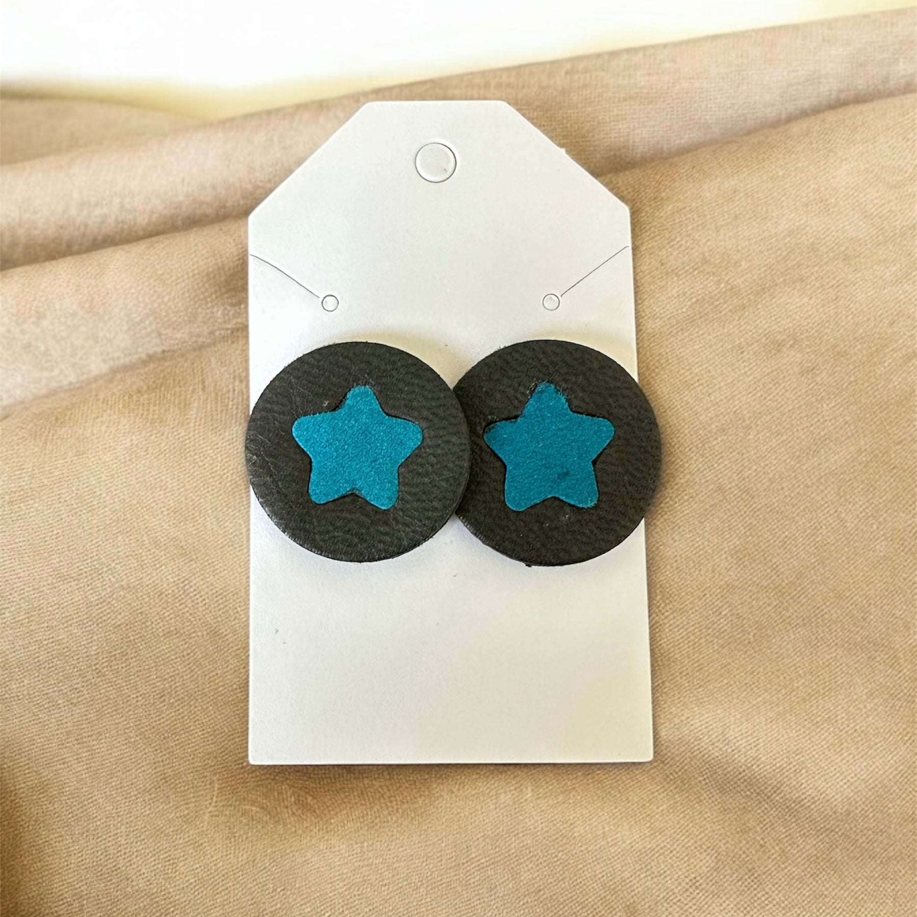 Sky Stars Leather Earrings