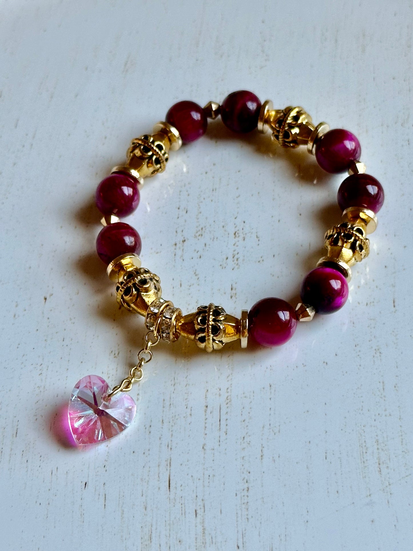 Tiger Eye Pink Bracelet - Roxiem Jewelry, LLC