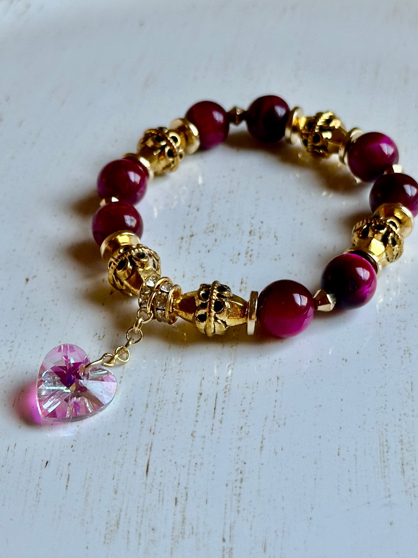 Tiger Eye Pink Bracelet - Roxiem Jewelry, LLC