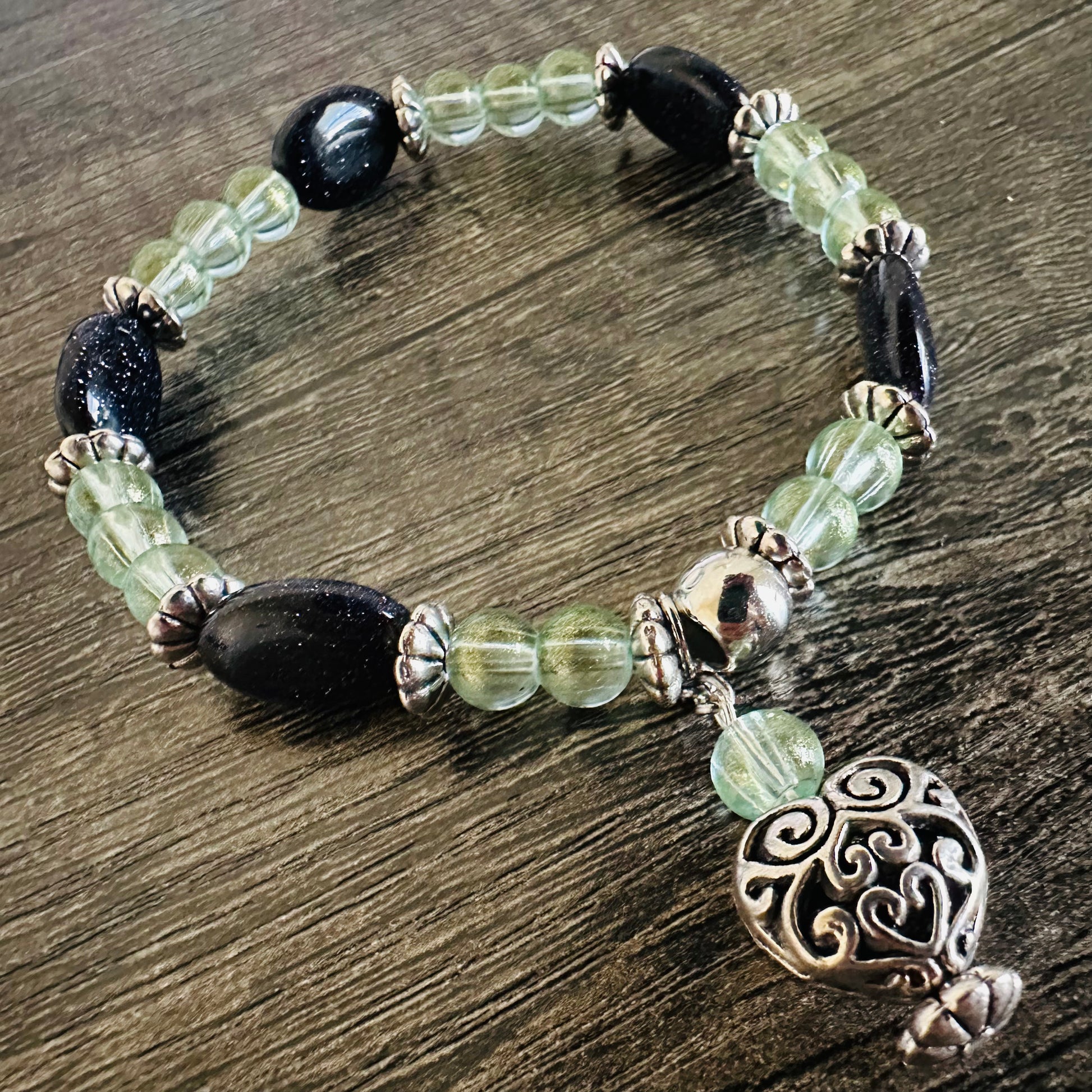 Radiant Harmony: Crystal and Sandstone Bracelet - Roxiem Jewelry, LLC