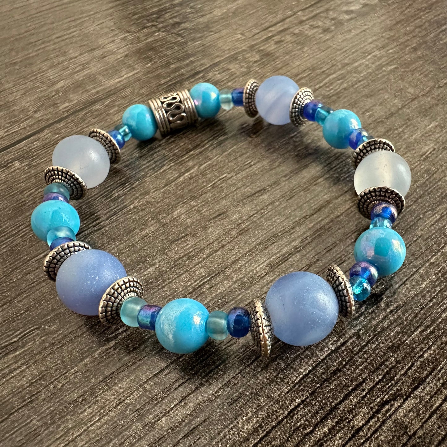 Azure Dream: Blue Tones Crystal Bracelet - Roxiem Jewelry, LLC