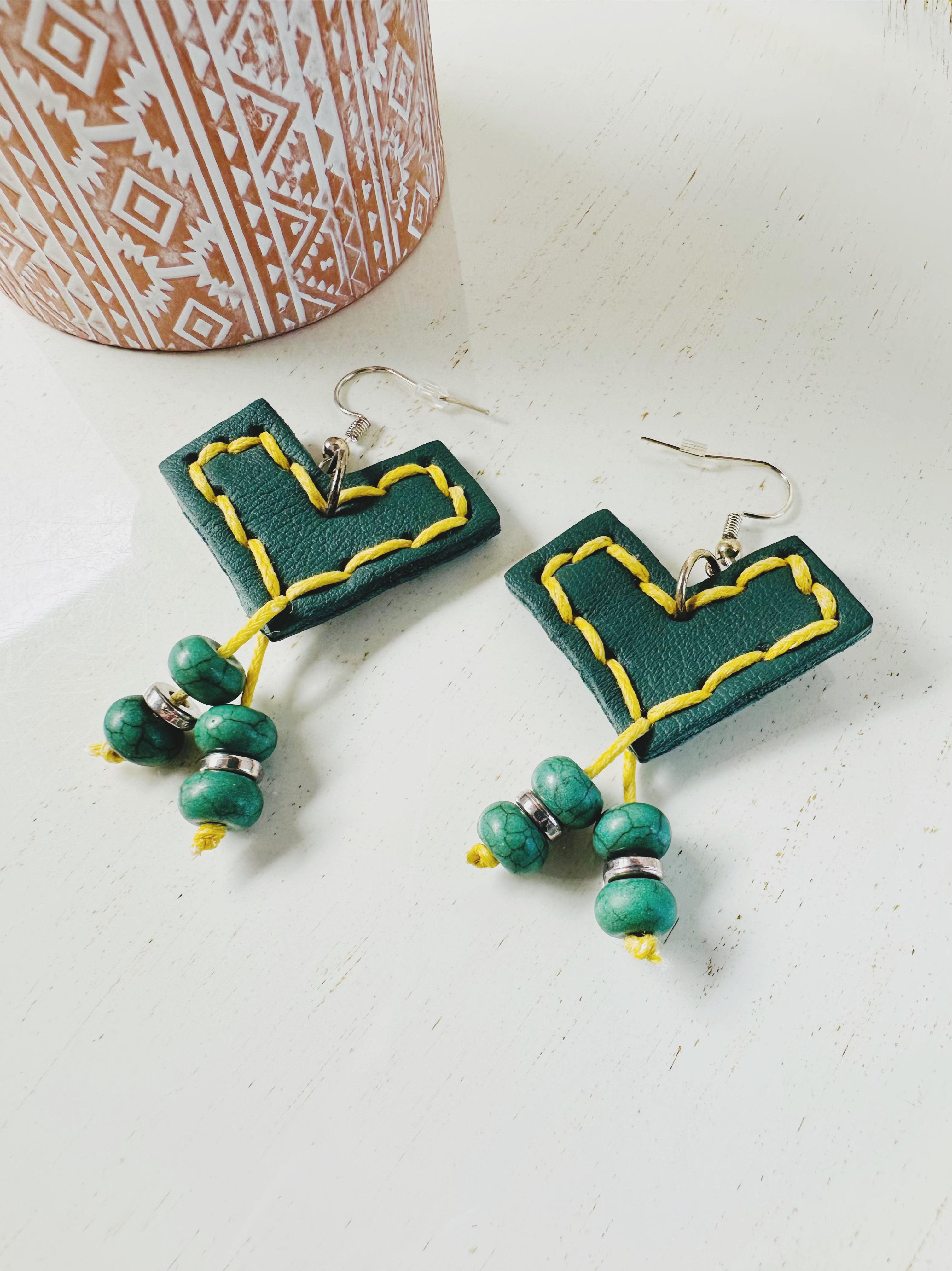 Modern Romance Leather Earrings