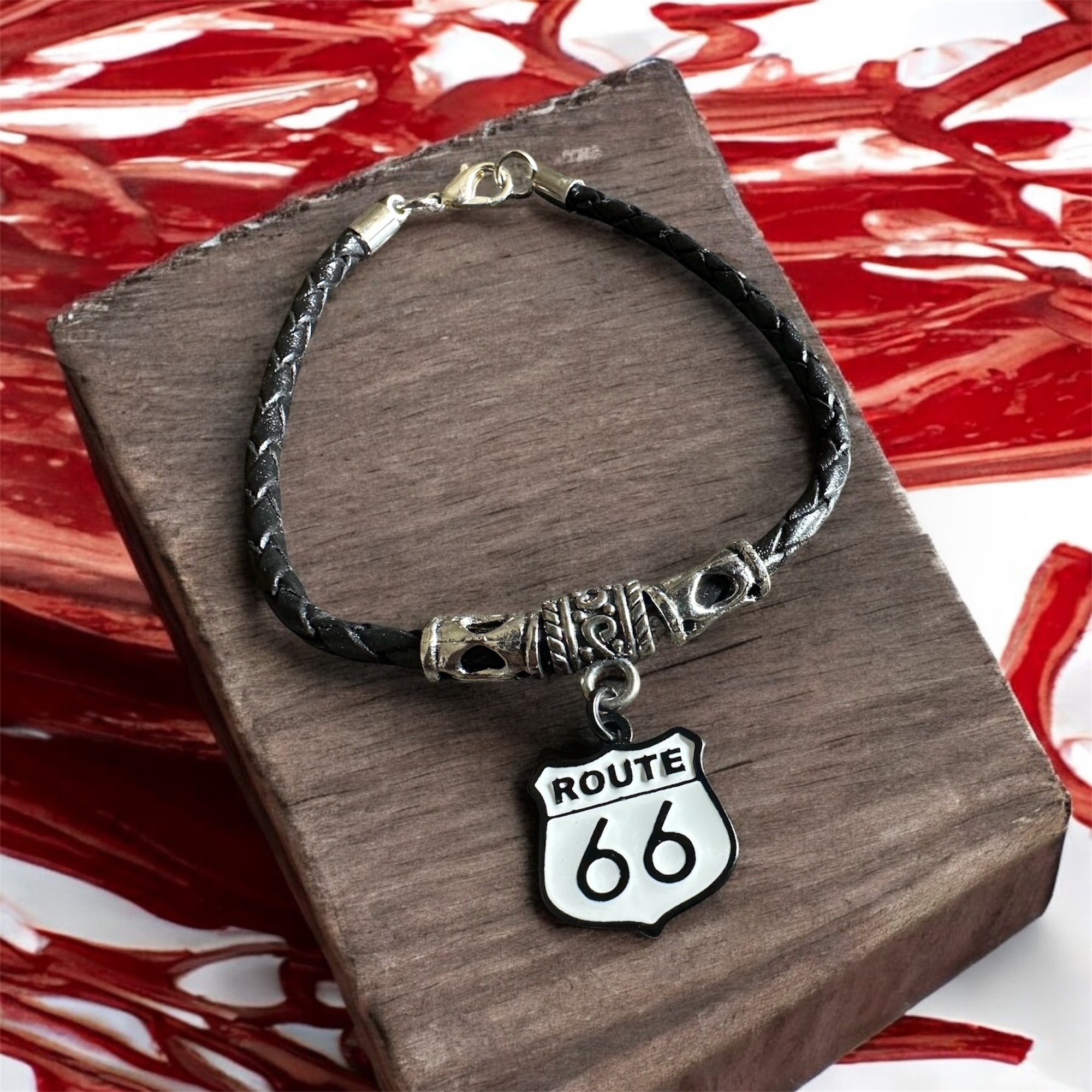 Route 66 Leather Bracelet