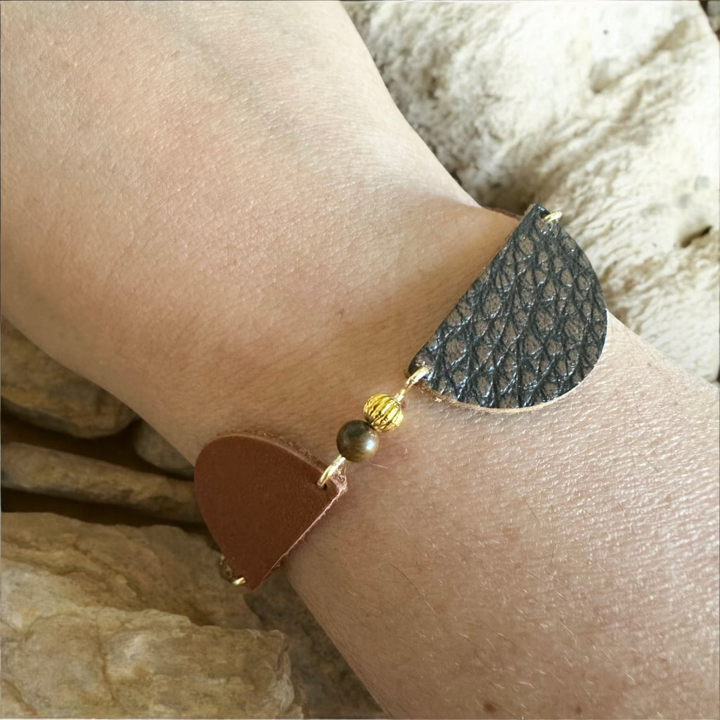 Crescent Leather Bracelet