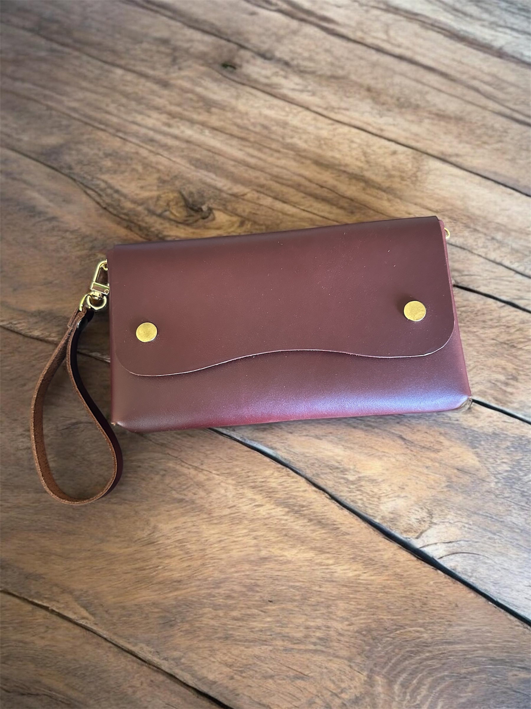 Midnight Leather Wrislet Clutch
