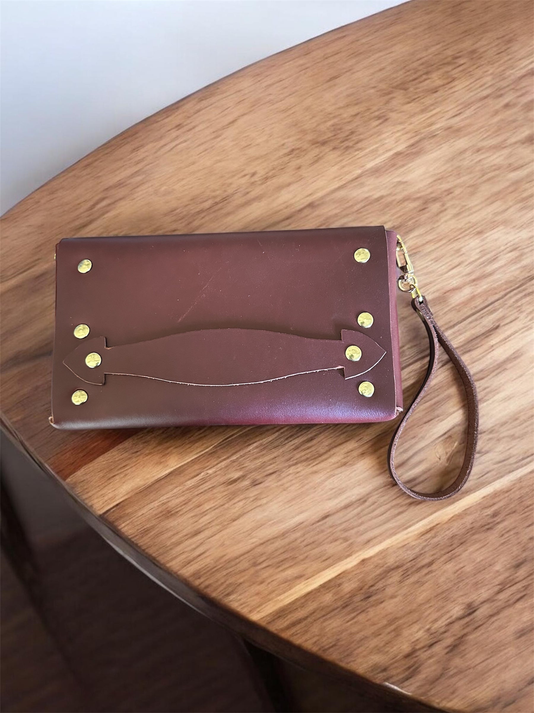 Midnight Leather Wrislet Clutch