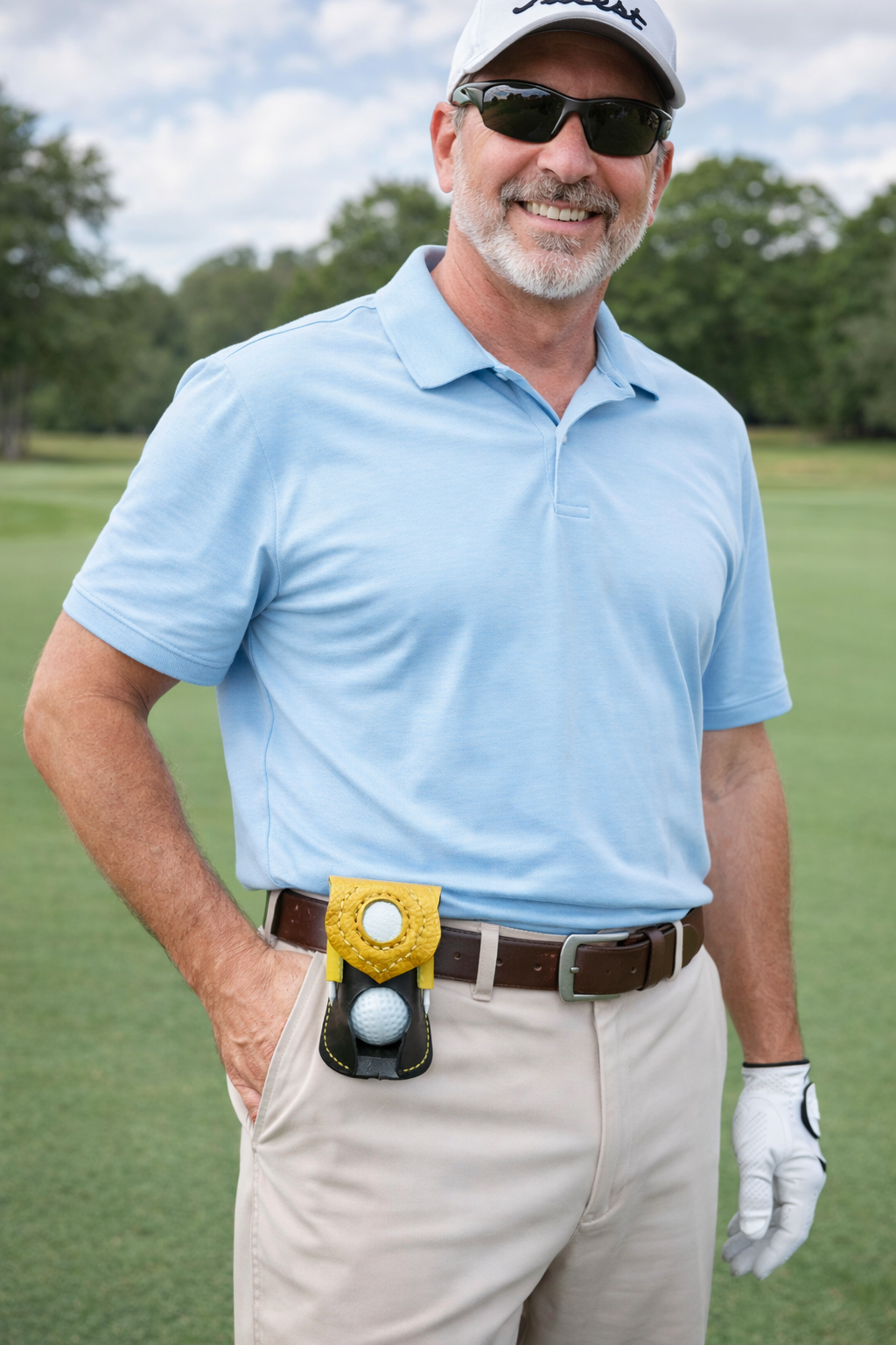 The "Augusta Heritage" Leather Golf Pouch