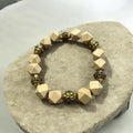 Ornate Geometric Wood Stretch Bracelet