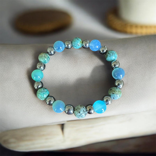 African Jasper & Blue Candy Agate Stretch Bracelet – Roxiem
