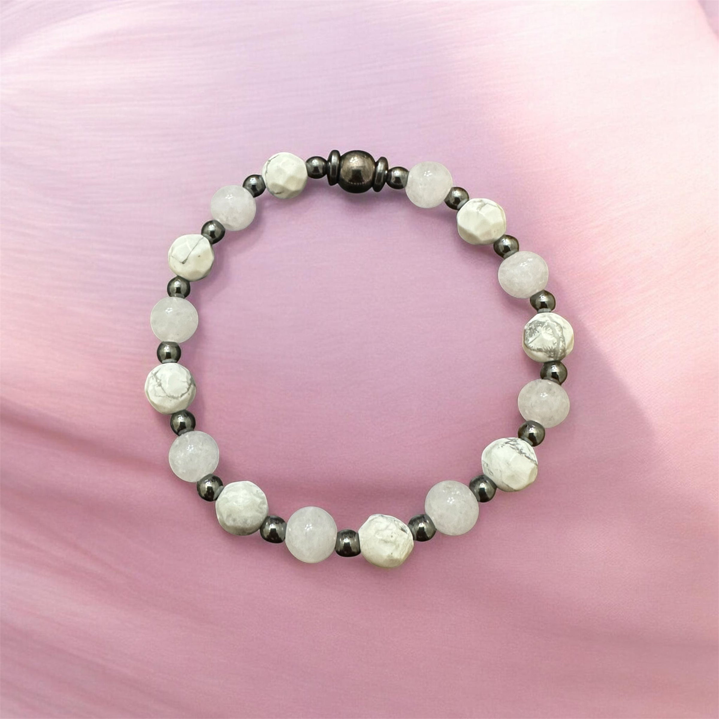 Diamond Howlite & Rose Quartz Harmony Bracelet